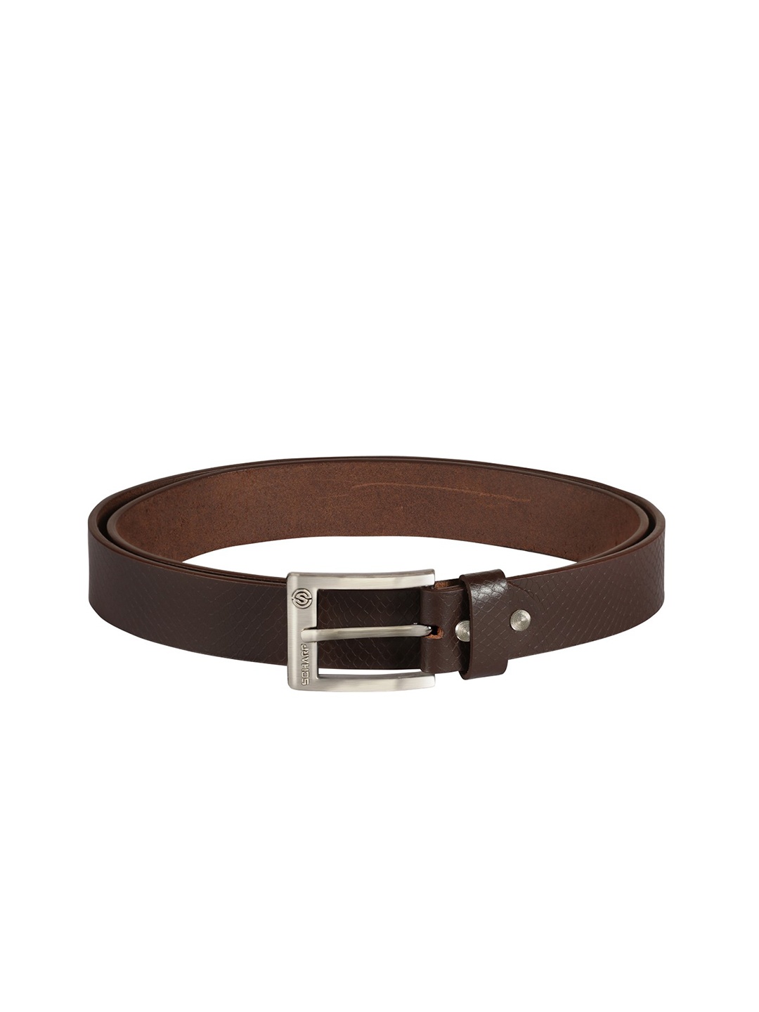 

SCHARF Men Brown Snake Textured Genuine Leather Belt