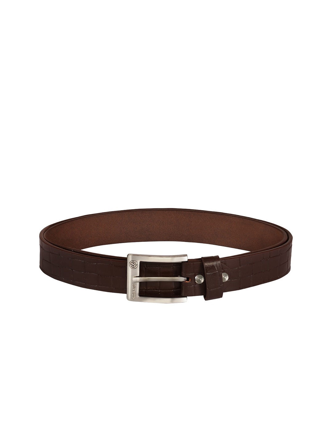 

SCHARF Men Brown Solid Leather Belt