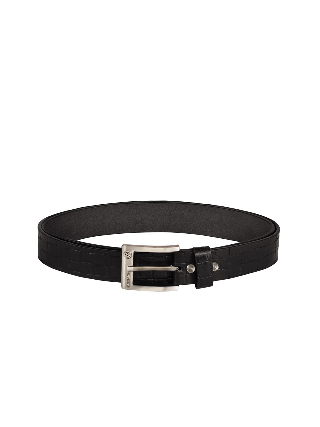 

SCHARF Men Black Solid Leather Belt