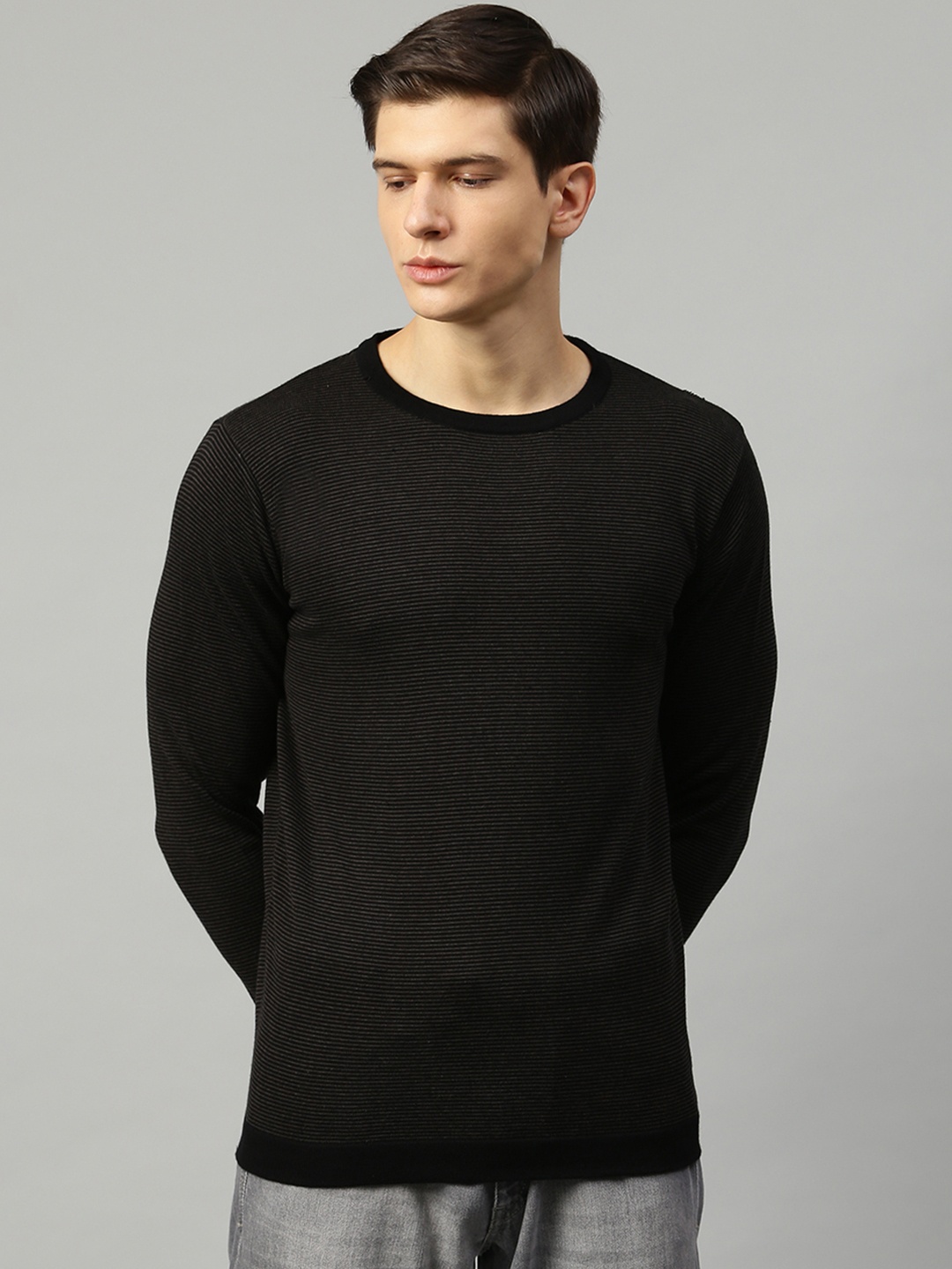 

LINDBERGH Men Black Striped Pullover