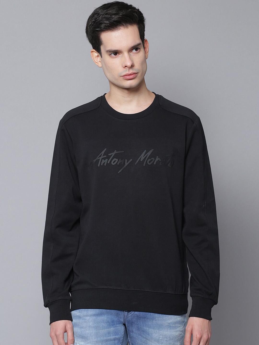 

Antony Morato Men Black Solid Sweatshirt