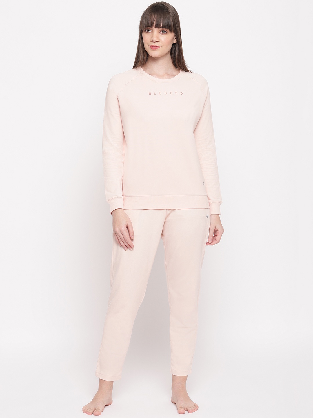 

Enamor Women Peach-Coloured Solid Night Suit