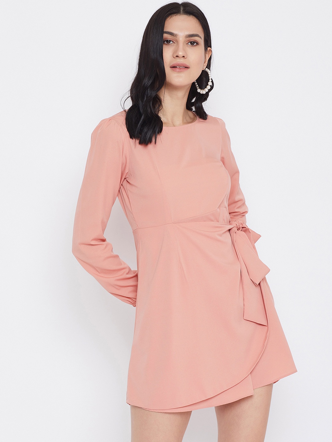 

Berrylush Women Pink Solid Fit and Flare Dress