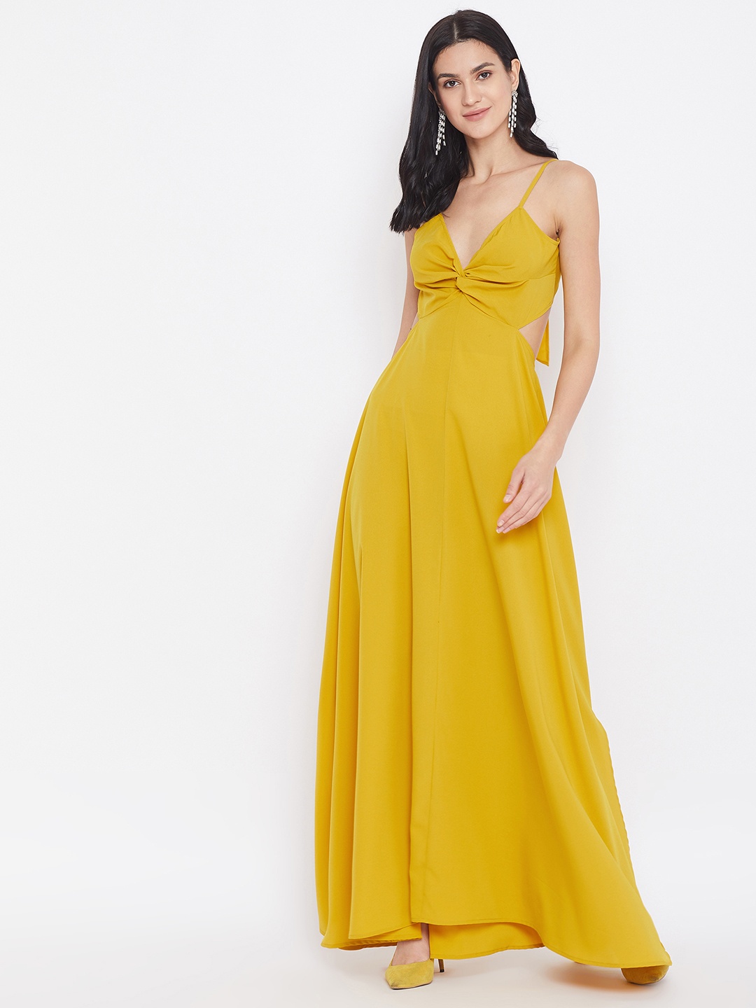 

Berrylush Women Yellow Solid Maxi Dress