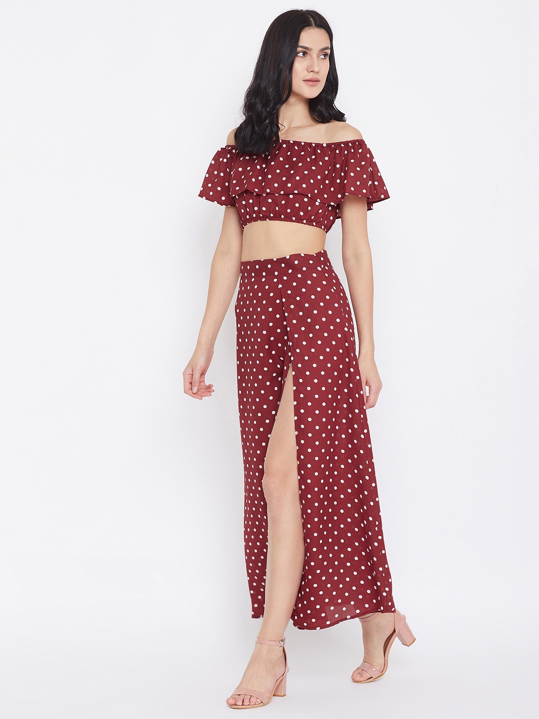 

Berrylush Women Red Printed Maxi Dress