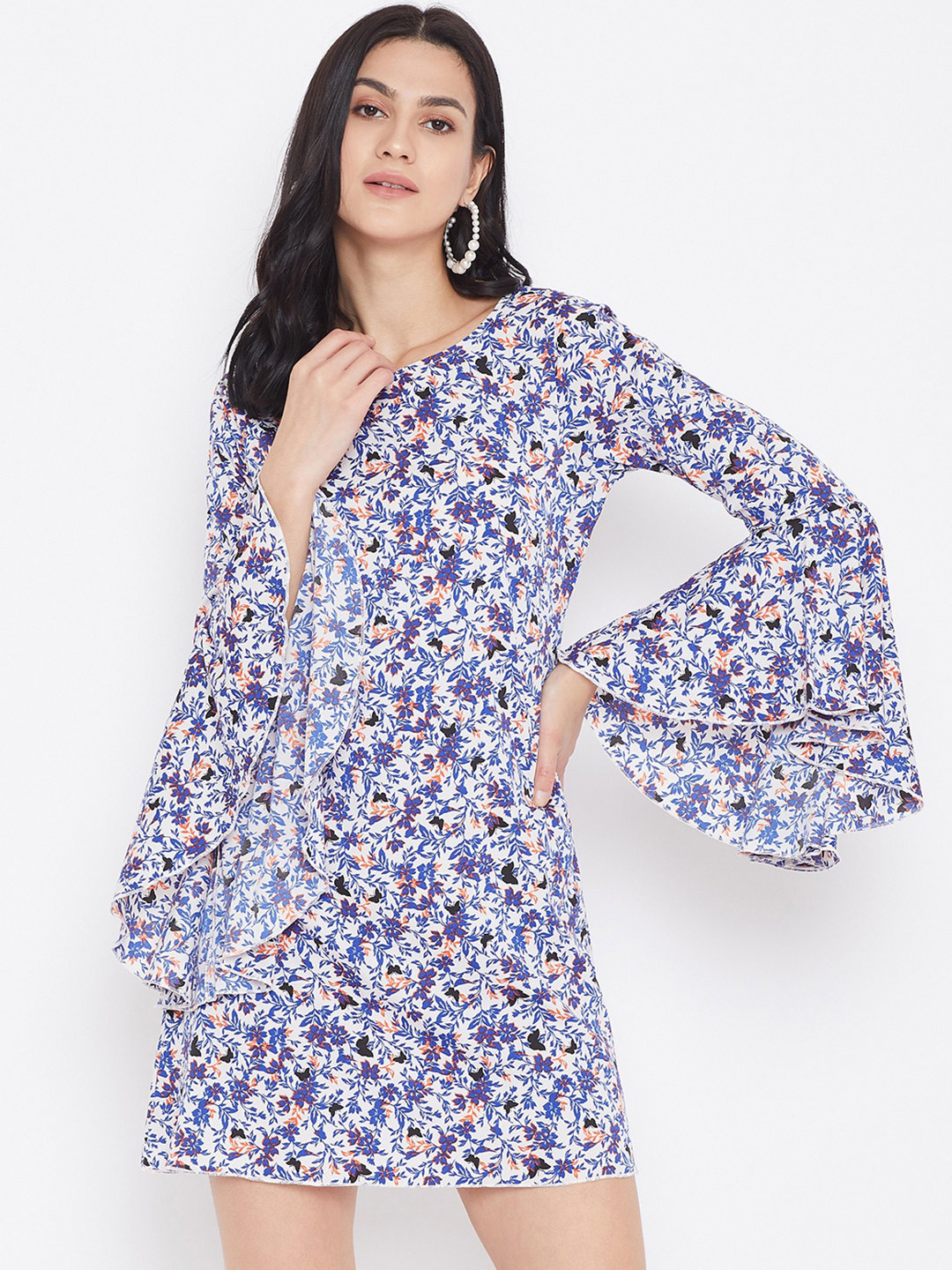 

Berrylush Women White Printed A-Line Dress