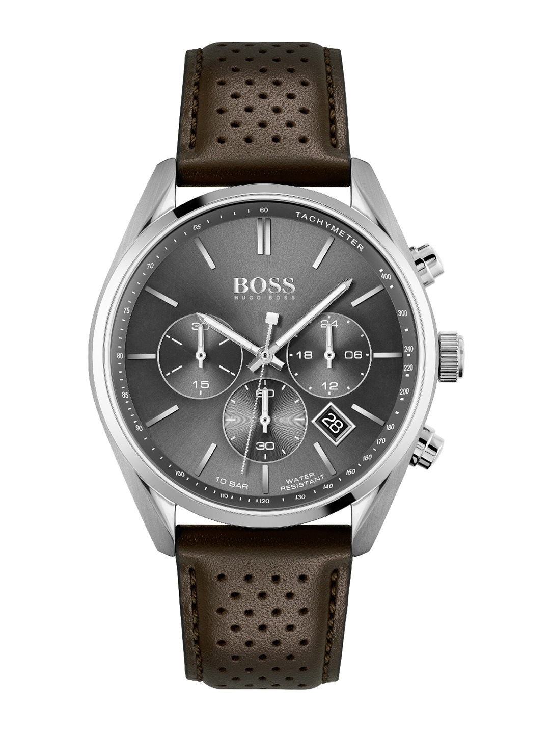 

Hugo Boss Men Brown & Black Chronograph Leather Watch 1513815