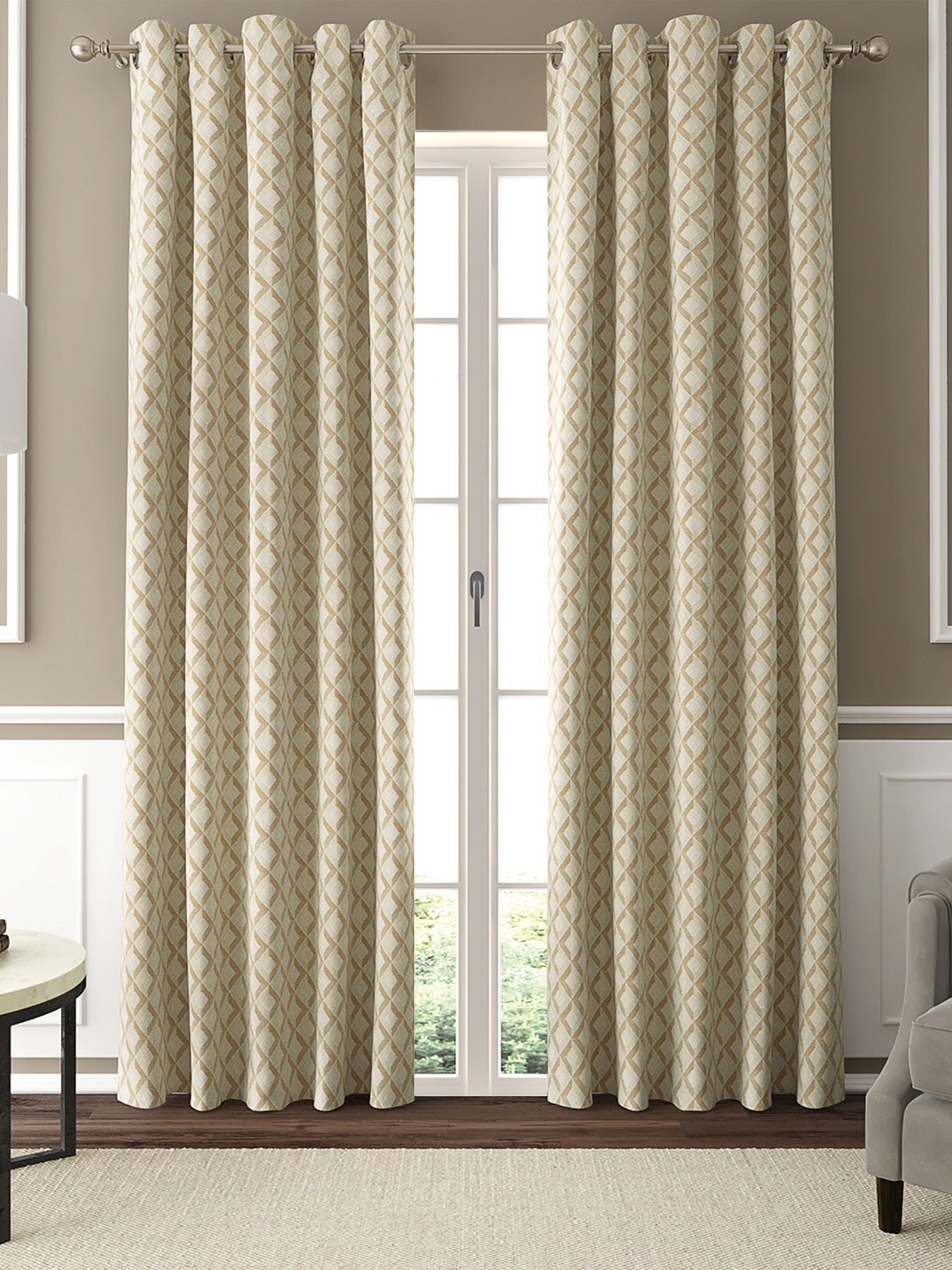 

GM Beige Set of 2 Door Curtains