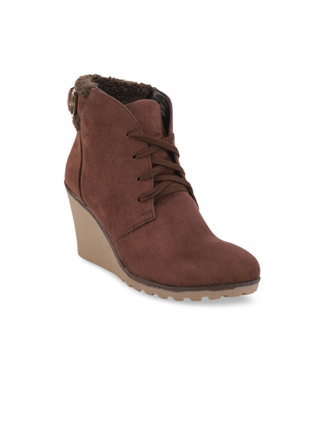 

Bruno Manetti Women Brown Solid Heeled Boots