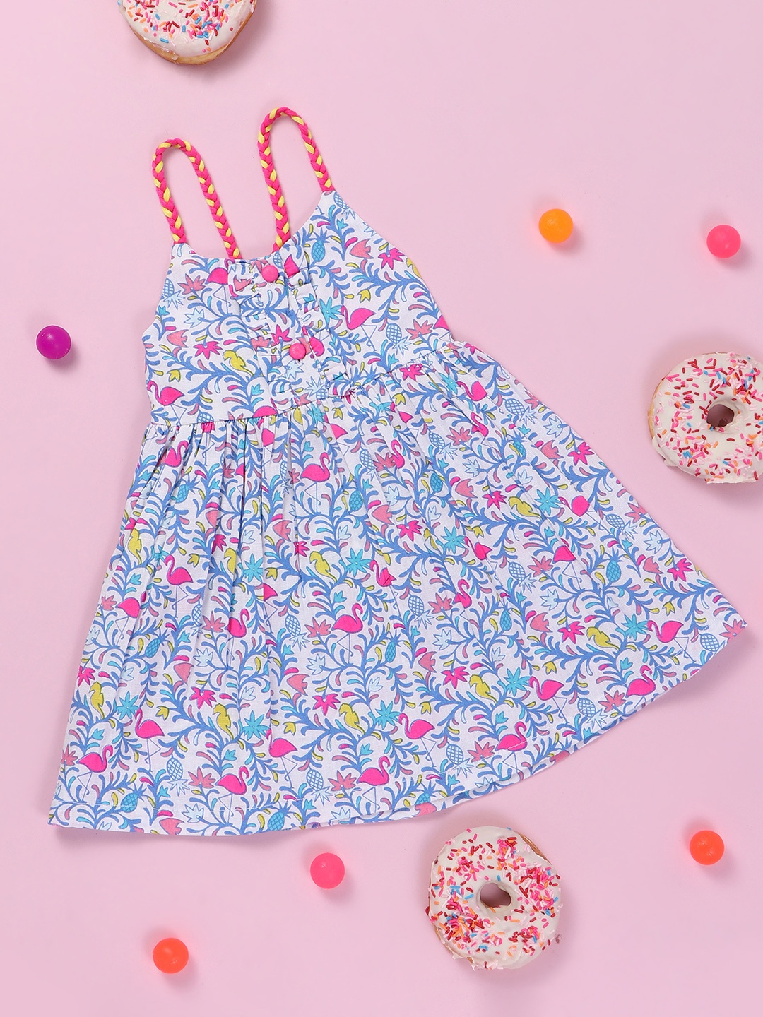 

Nauti Nati Girls Blue Printed A-Line Dress