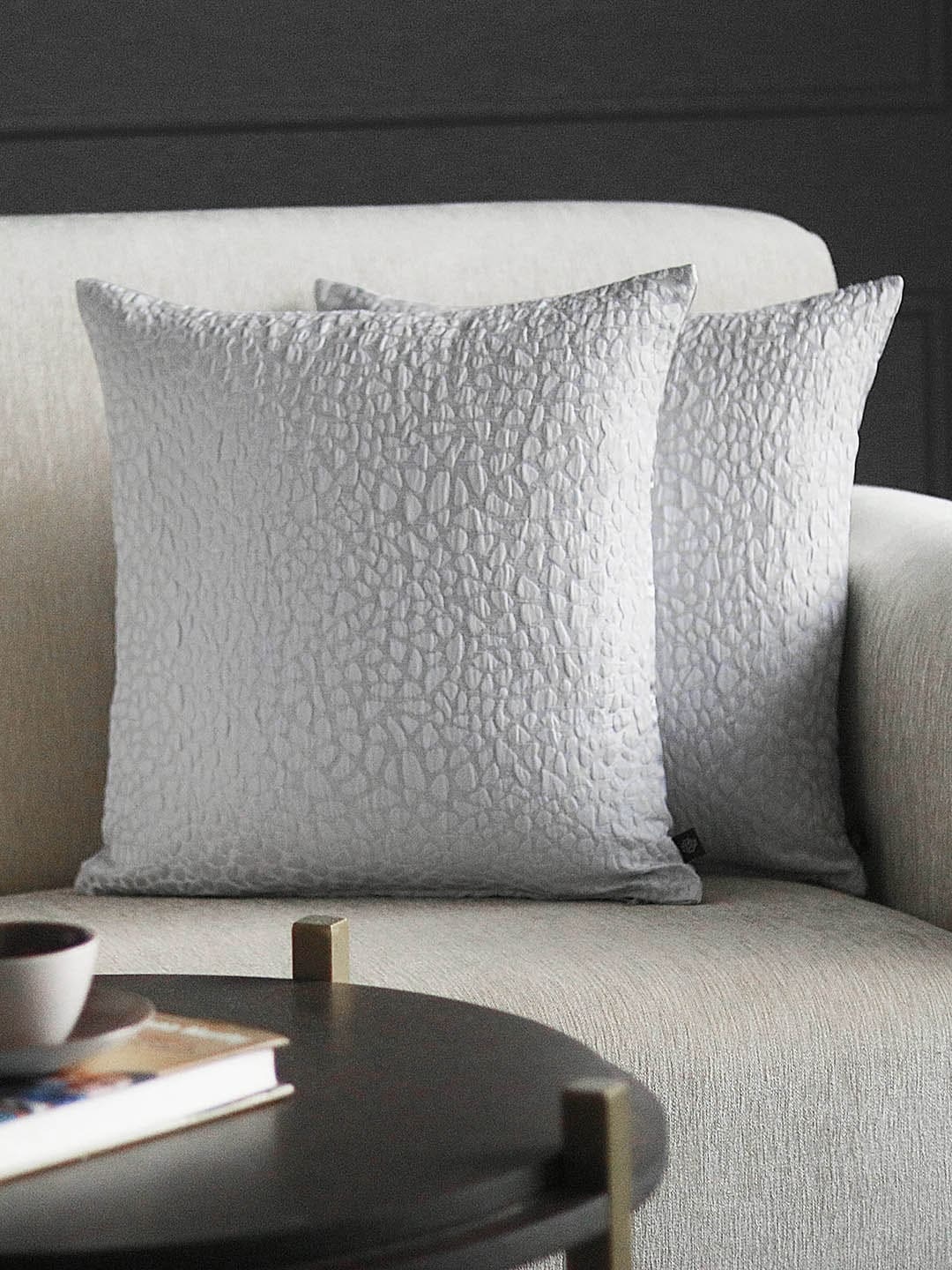 

GM Set Of 2 Grey Pebble Texture Cushion Covers