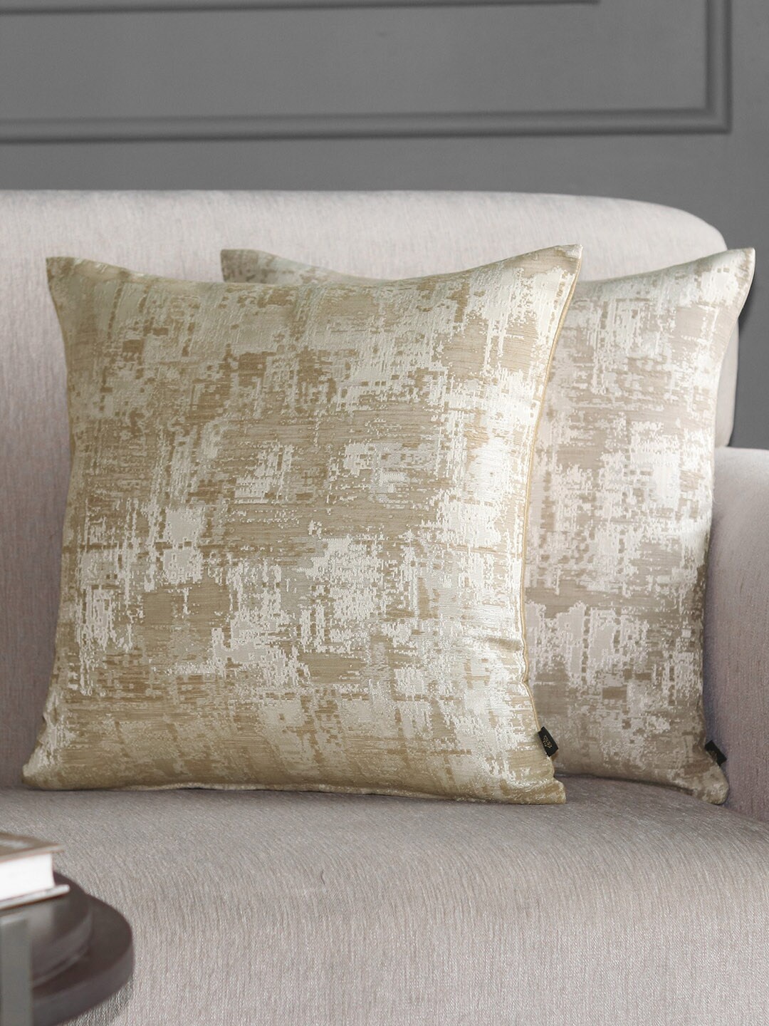 

GM Beige & Off White Set of 2 Square Cushion Covers