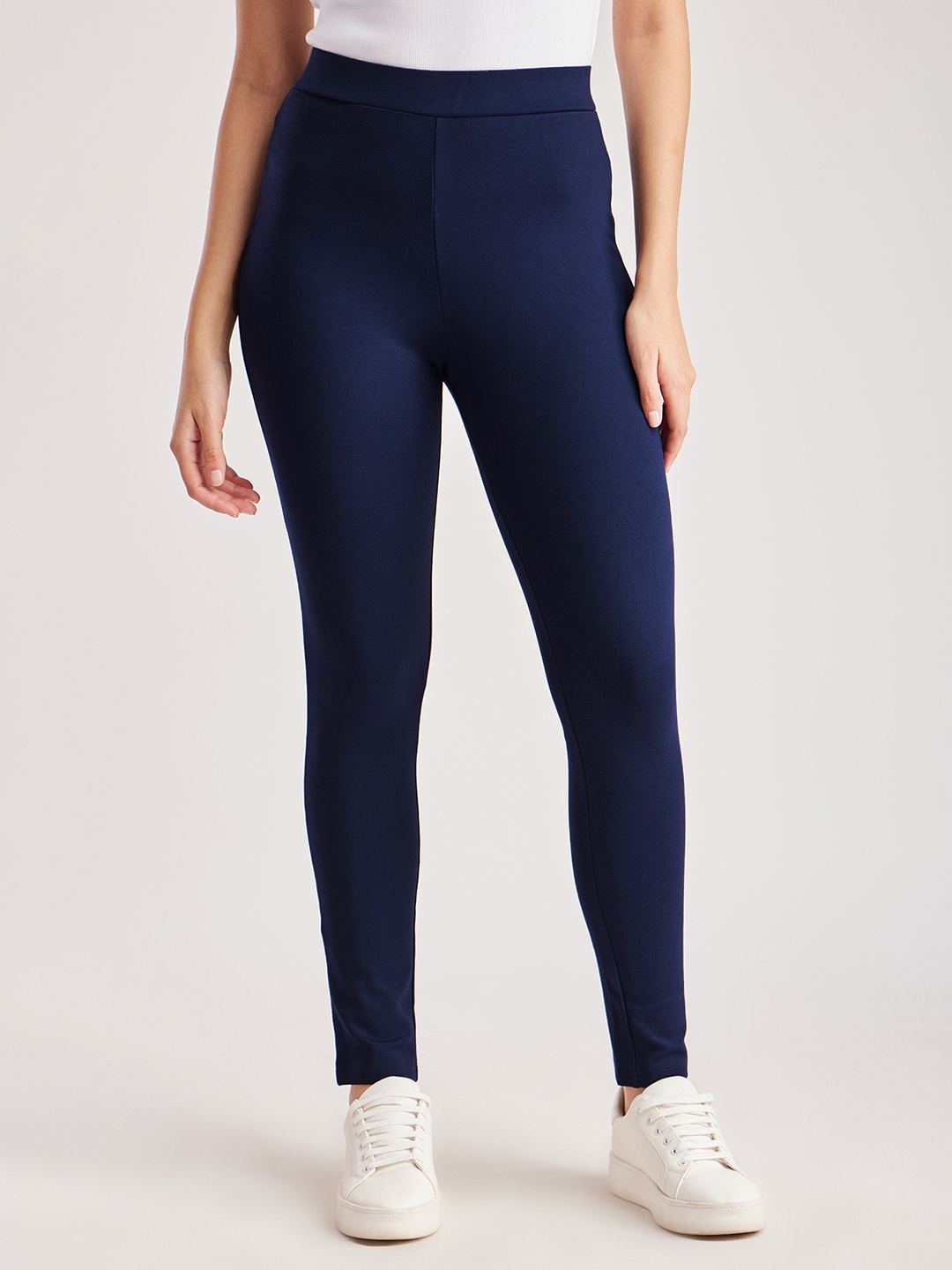 

FableStreet Women LivIn Skinny Fit Treggings, Navy blue
