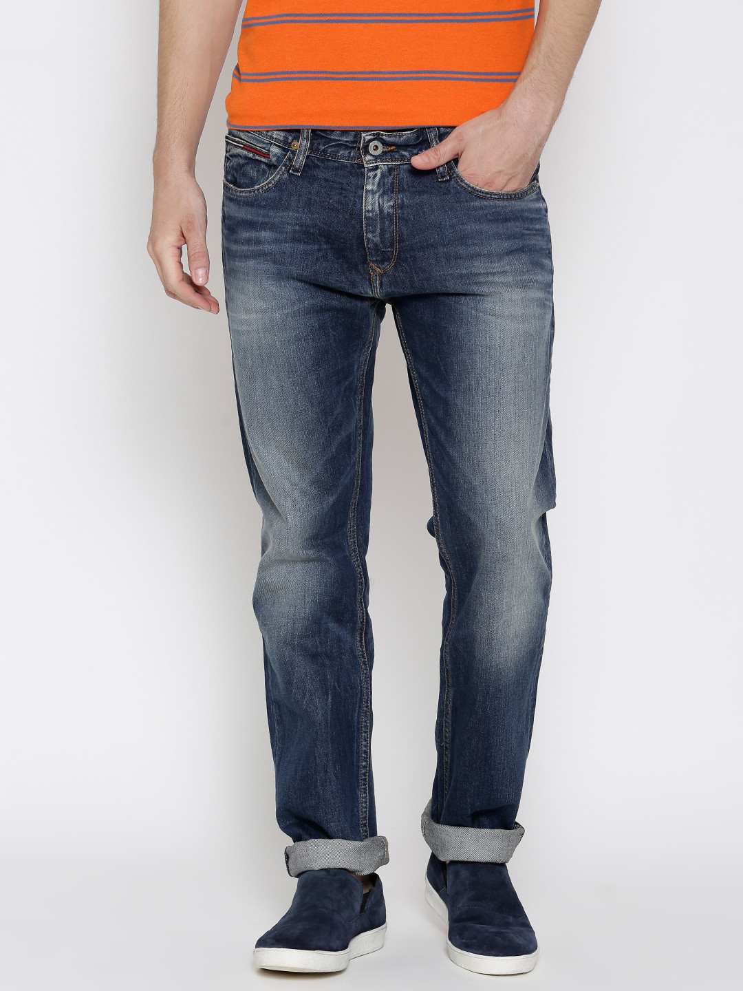 

Tommy Hilfiger Men Blue Slim Fit Low-Rise Clean Look Jeans