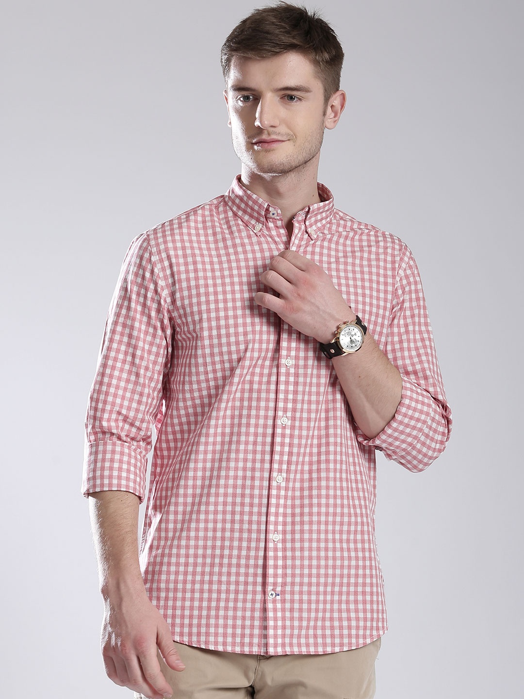 

Tommy Hilfiger Pink Gingham Check New York Fit Casual Shirt