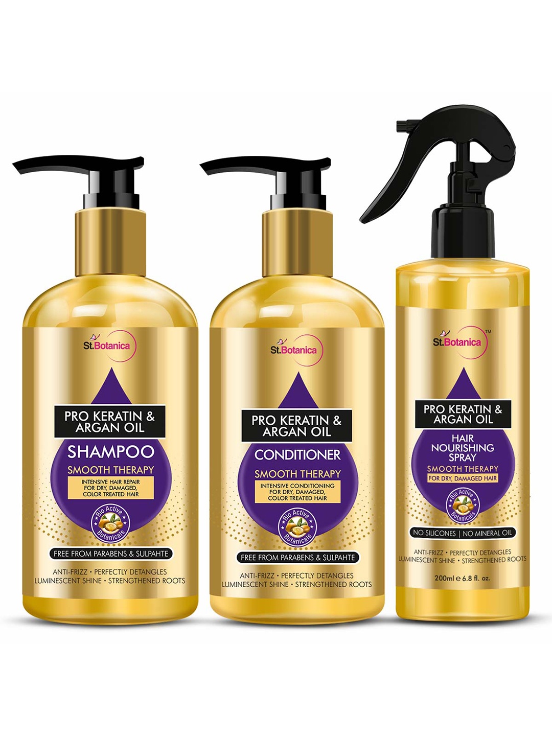 

St.Botanica Gold-Toned Pro Keratin & Argan Oil Hair Care Set 800 ml
