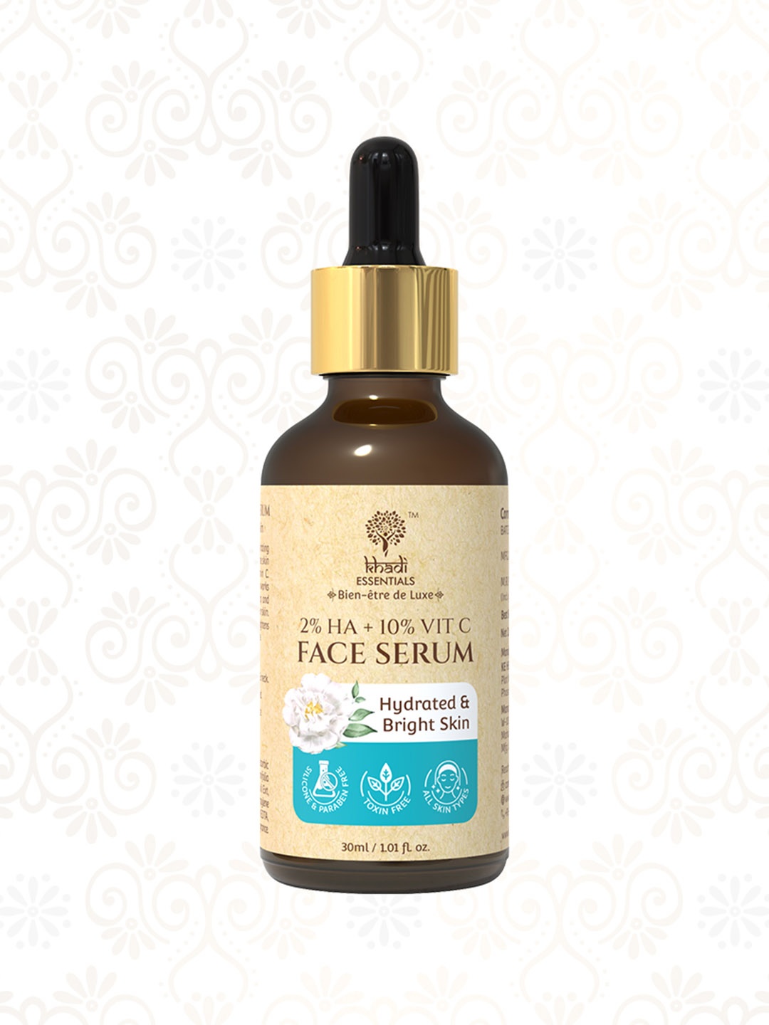 

Khadi Essentials 2% Hyaluronic Acid & 10% Vit C Face Serum for Anti Ageing-30ml, Transparent