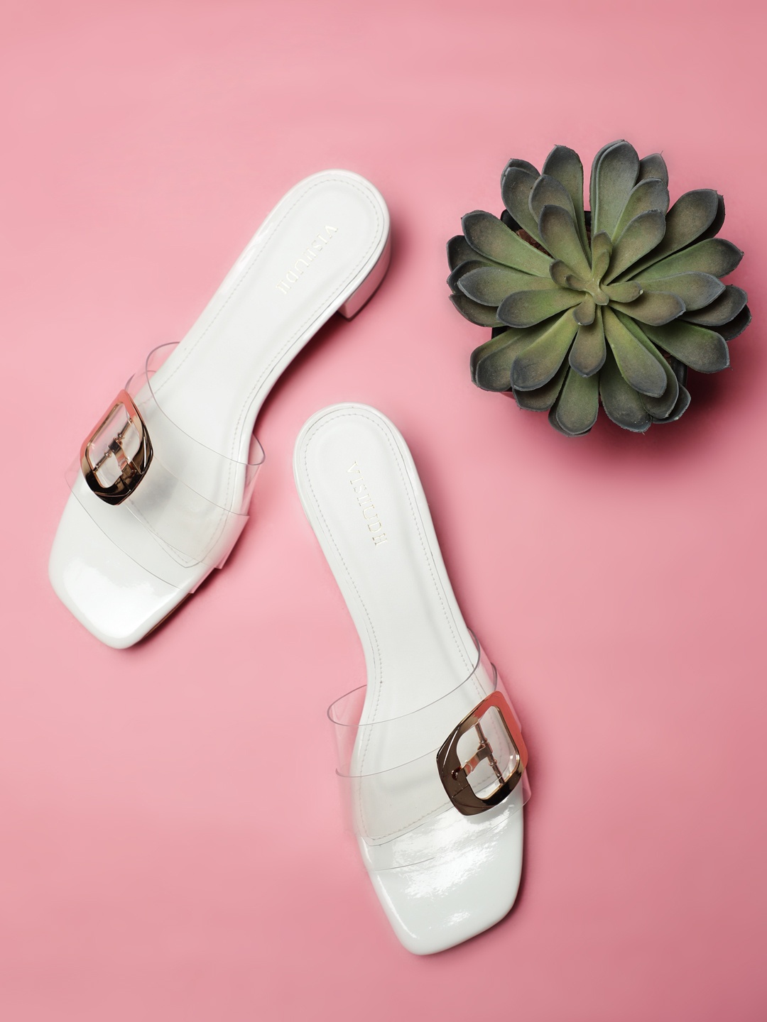 

Vishudh Women White Embellished Mules
