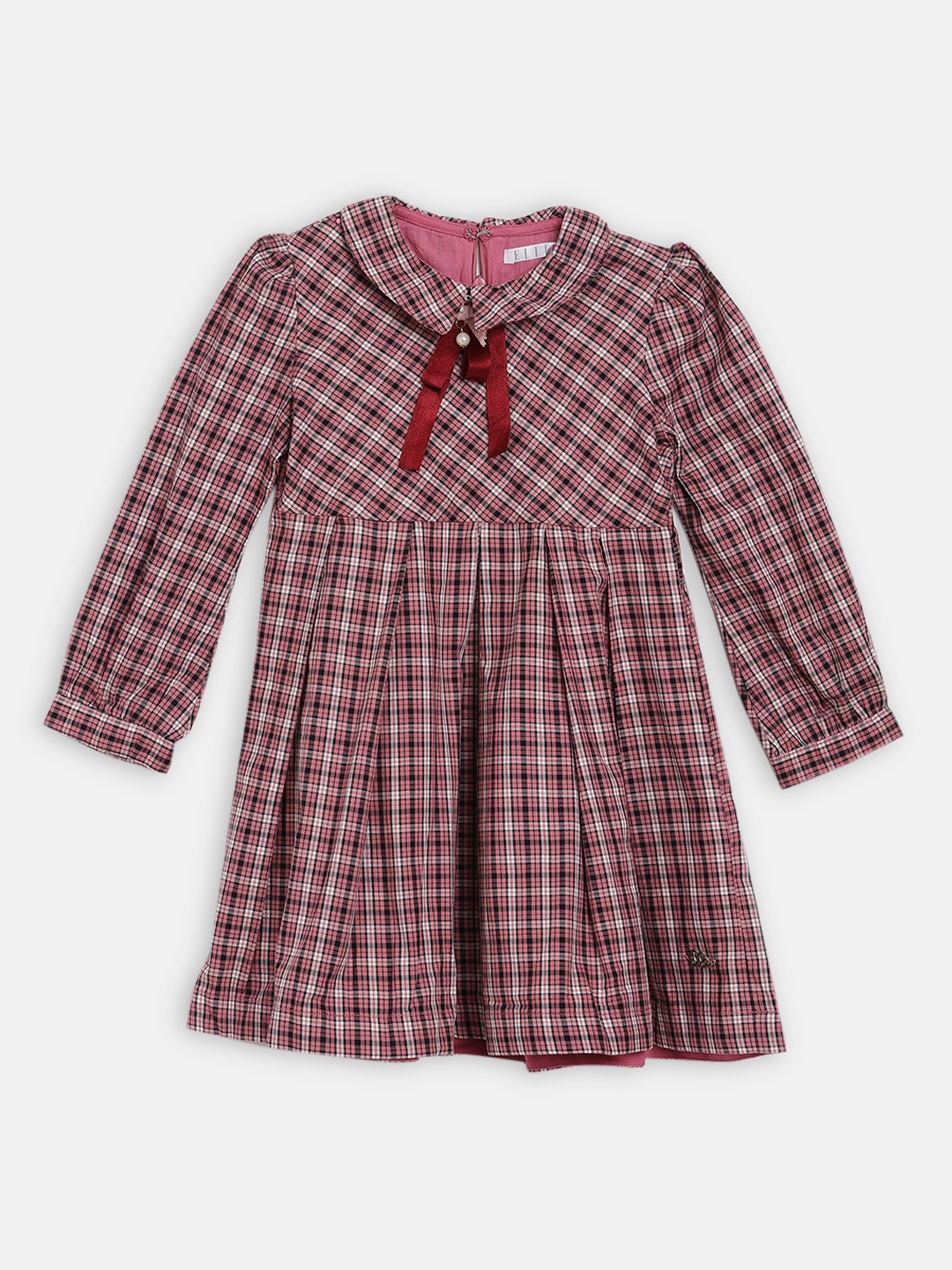 

ELLE Girls Pink Checked A-Line Dress