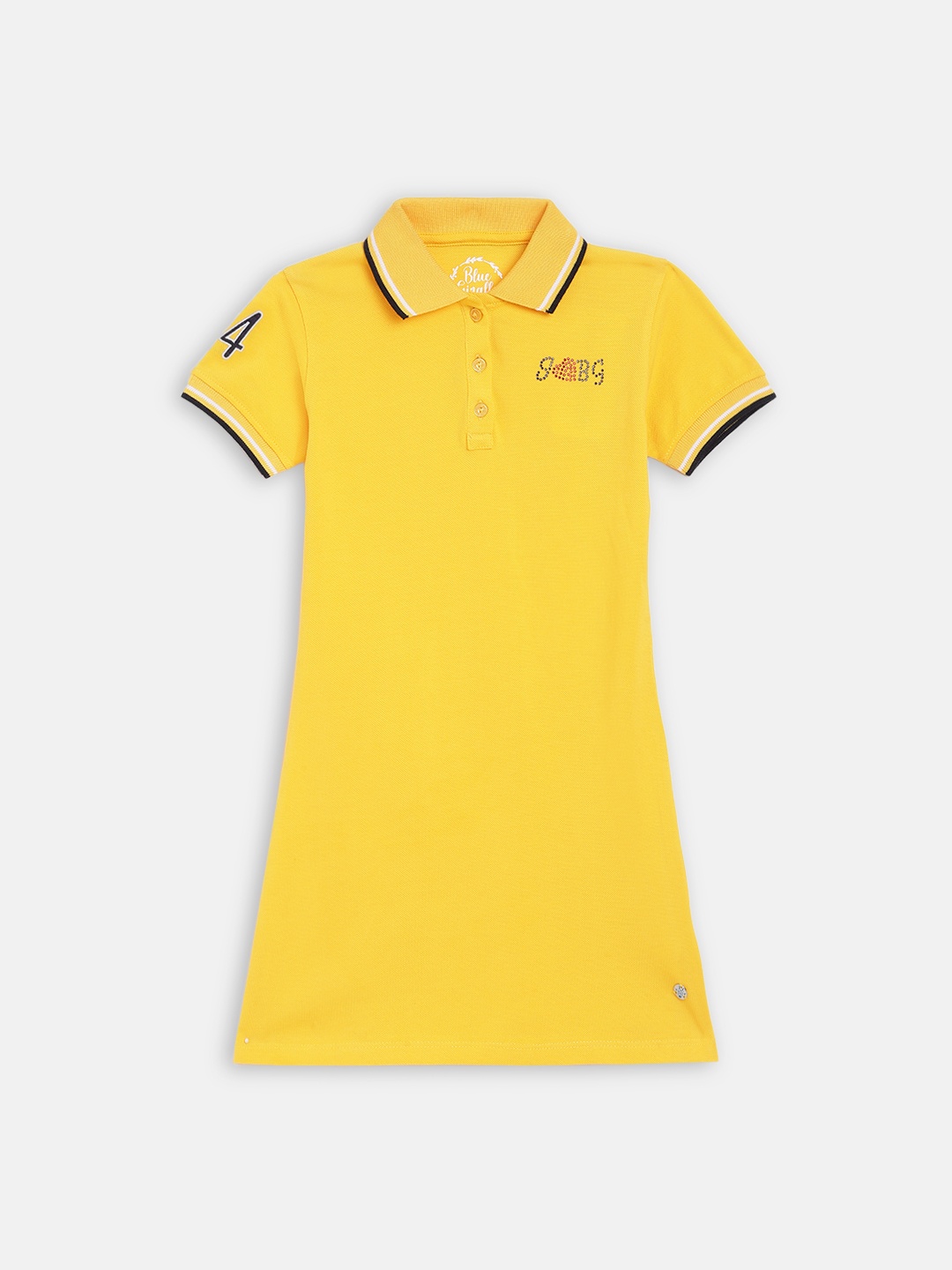 

Blue Giraffe Girls Mustard Yellow Solid T-Shirt Dress