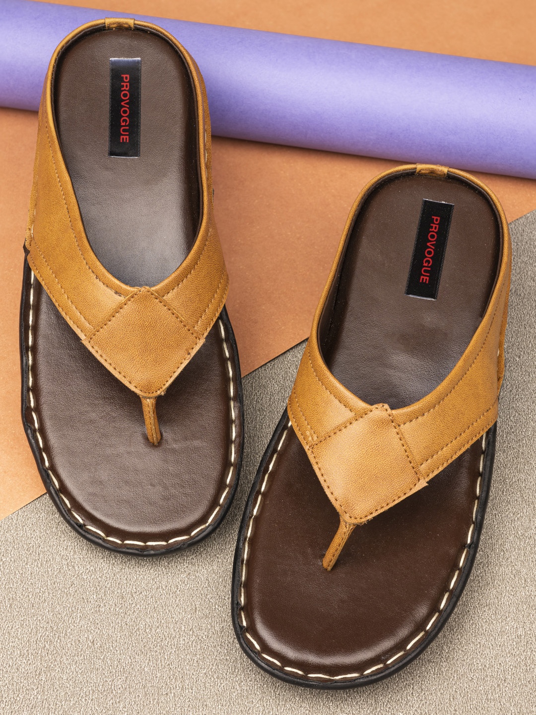 

Provogue Men Tan Brown Comfort Sandals