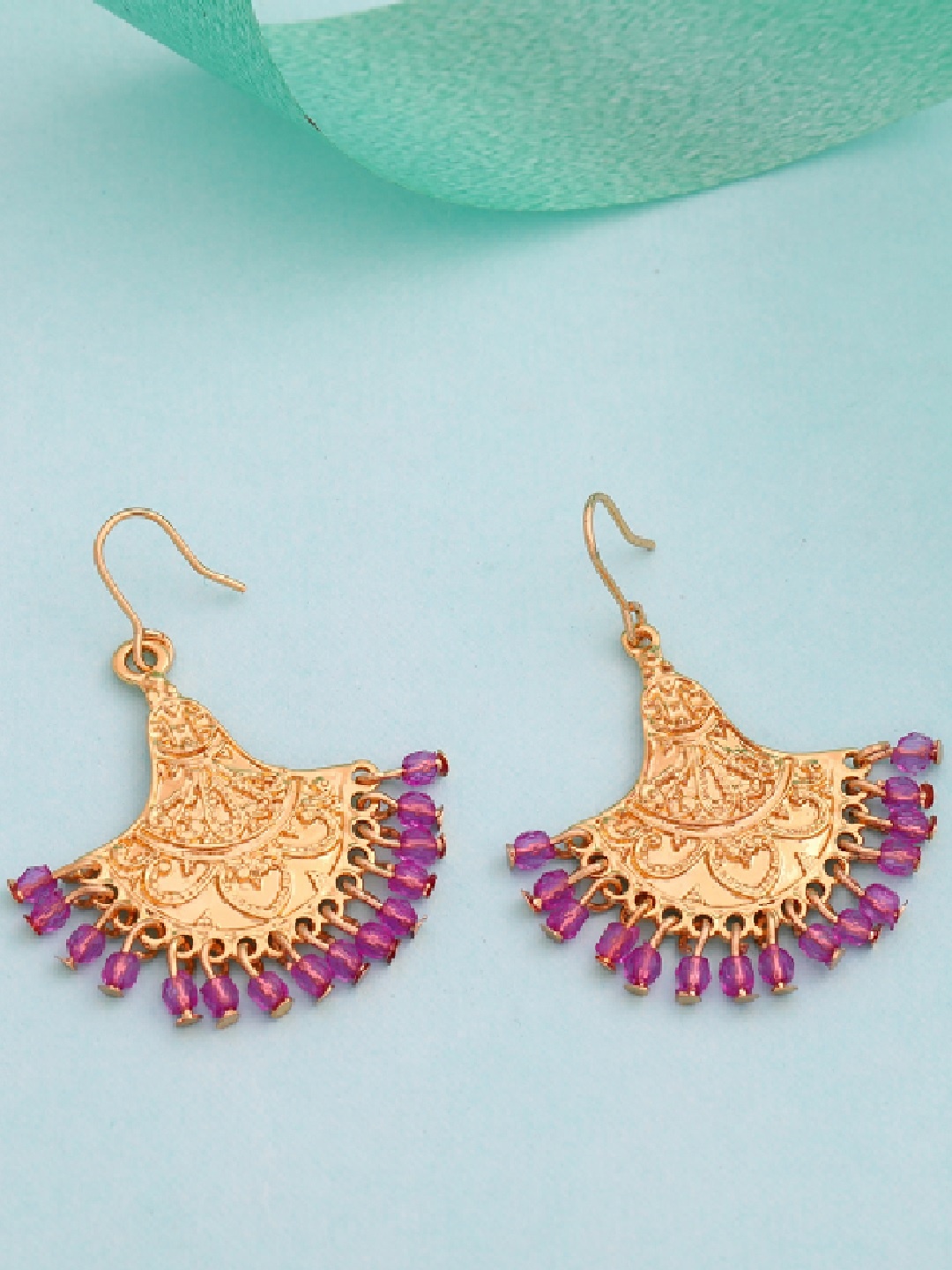 

Estele Gold-Plated Contemporary Drop Earrings