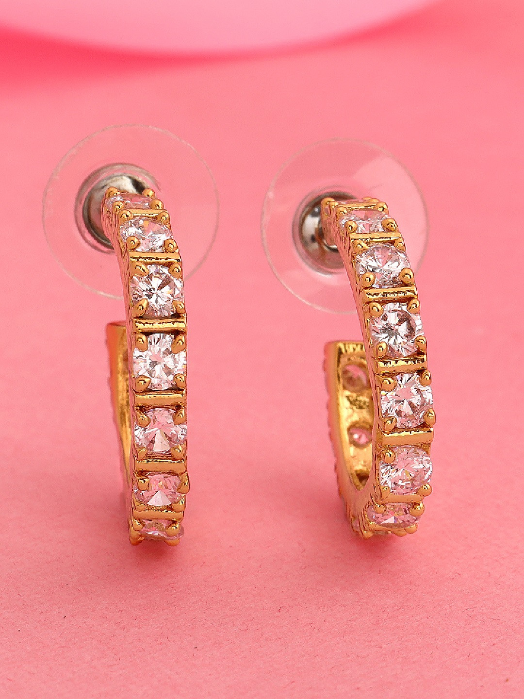 

Estele White & Gold-Toned Contemporary Drop Earrings