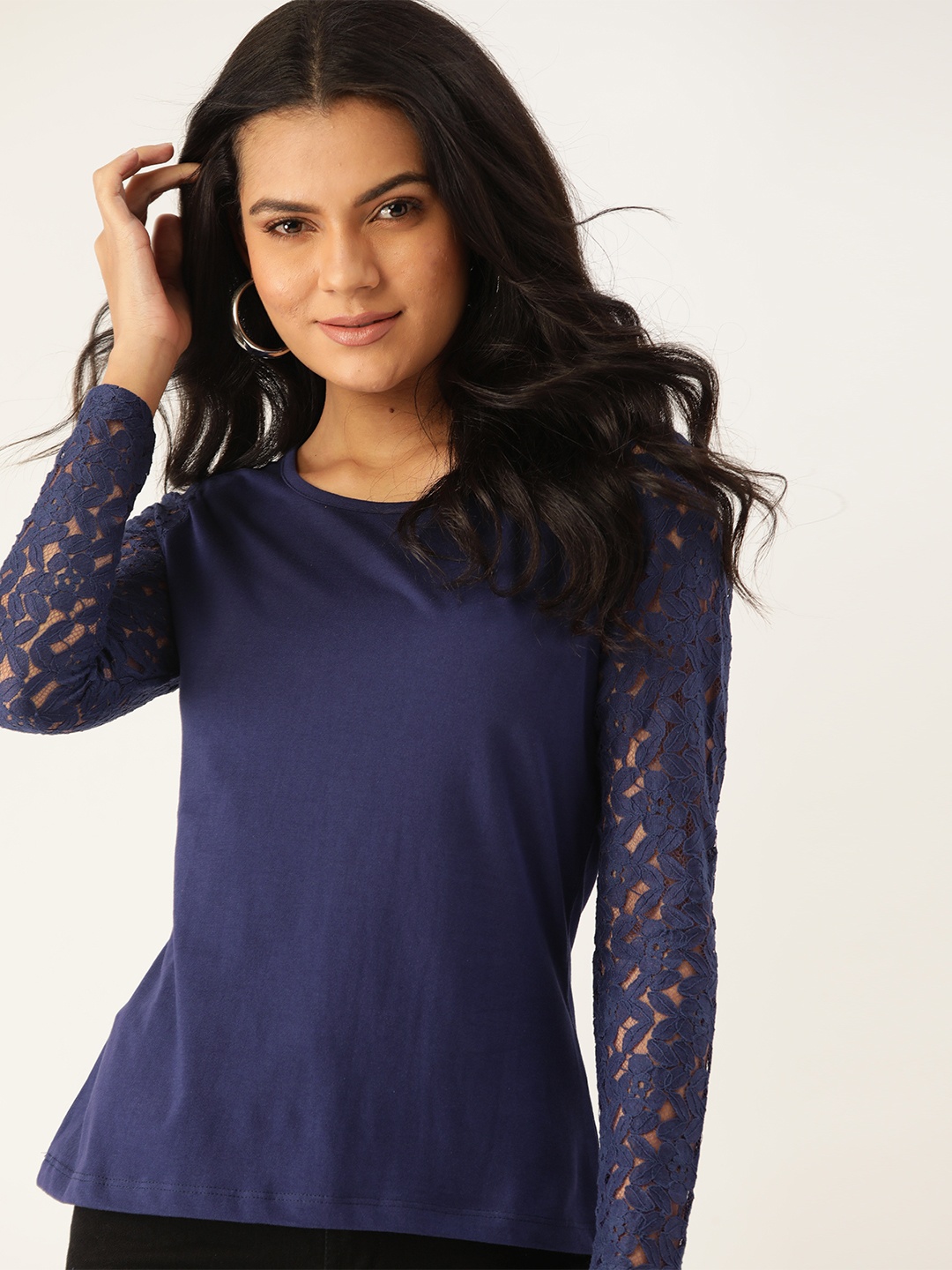 

all about you Navy Blue Regular Top