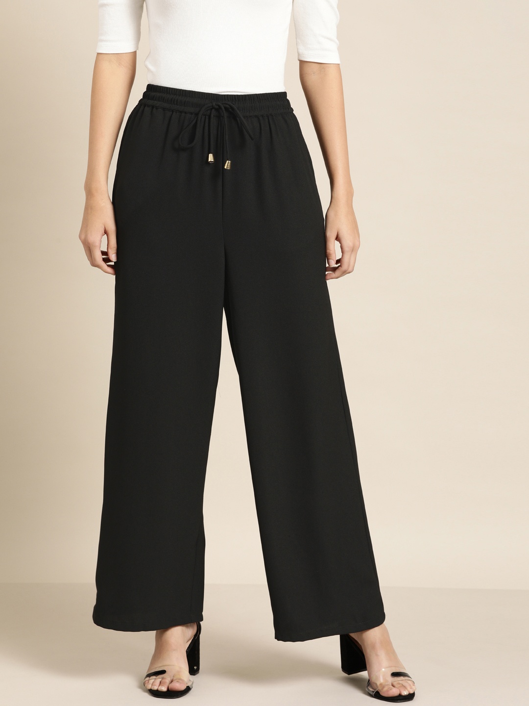 

all about you Women Black Loose Fit Parallel Trousers