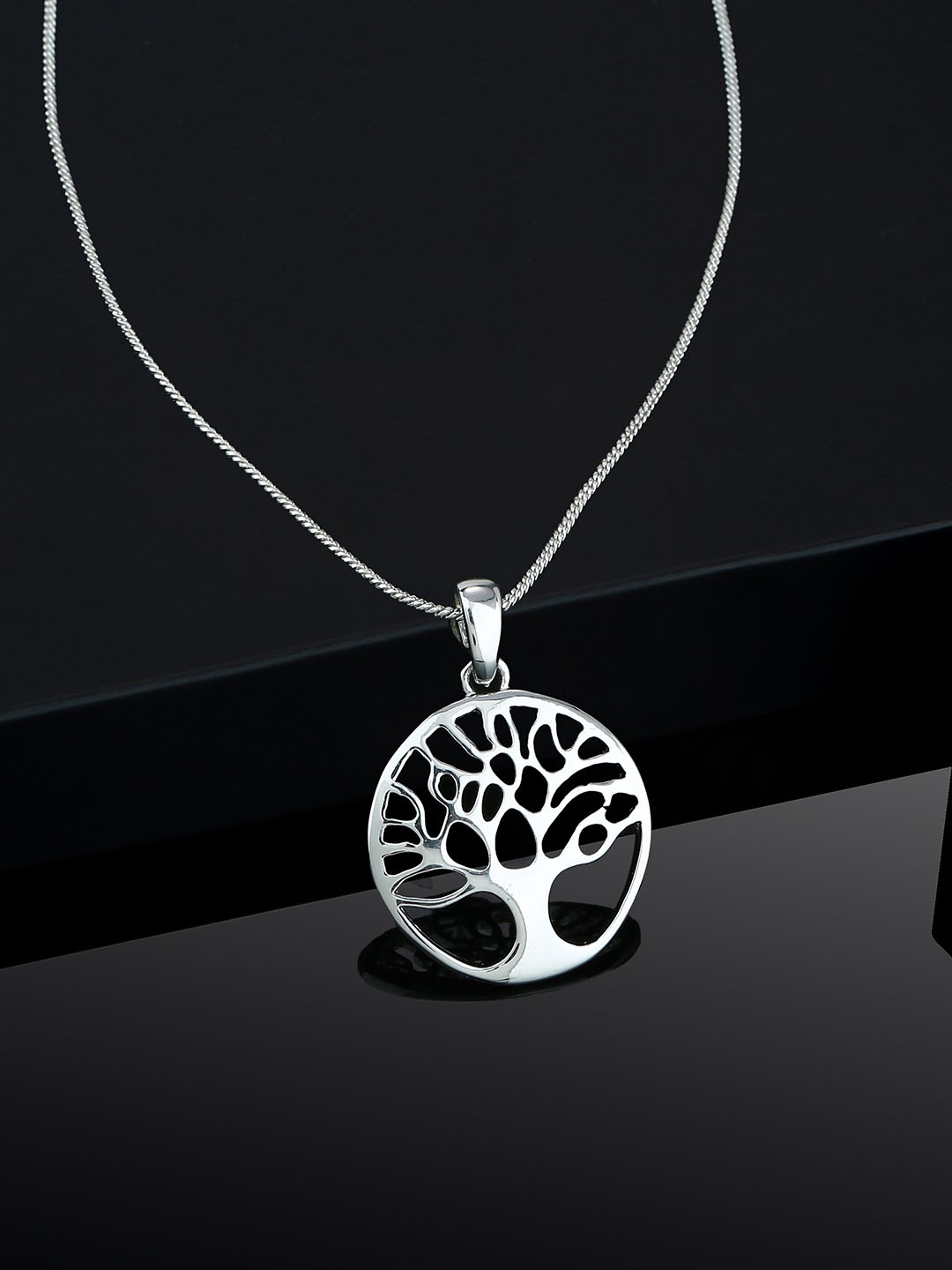 

Estele Tree of Life Silver Plated Pendant, Gold