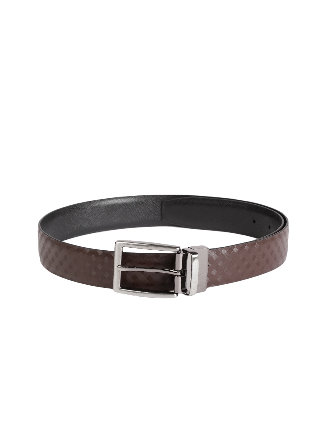 

Louis Philippe Men Black & Brown Textured Reversible Leather Belt