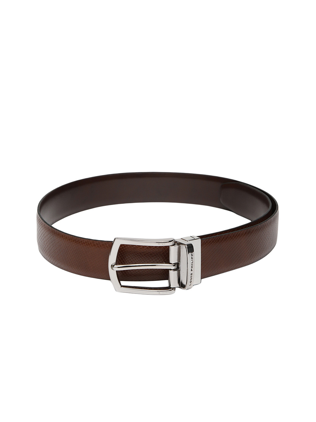 

Louis Philippe Men Tan BrownTextured Reversible Leather Belt