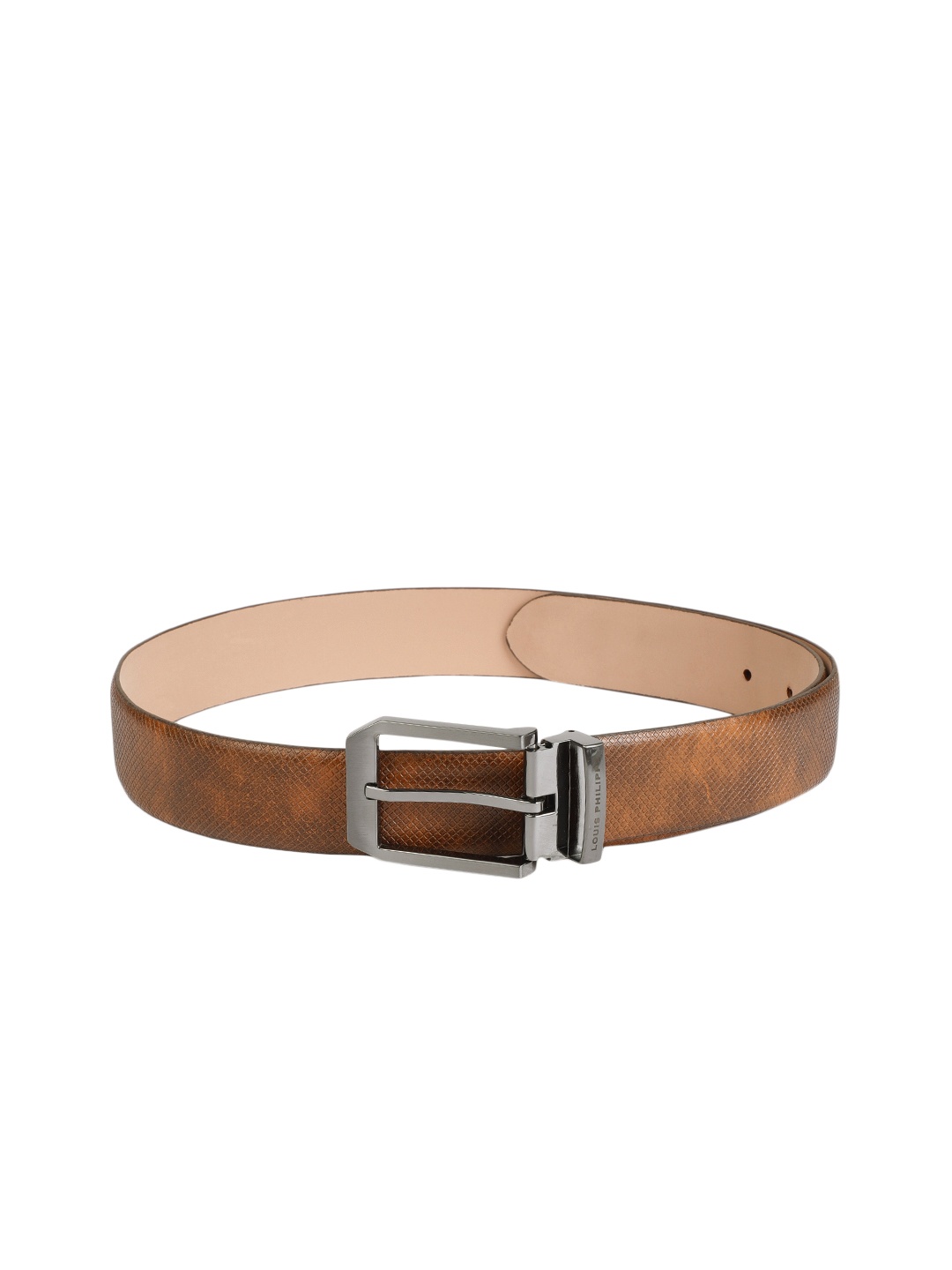 

Louis Philippe Men Tan Brown Textured Leather Belt