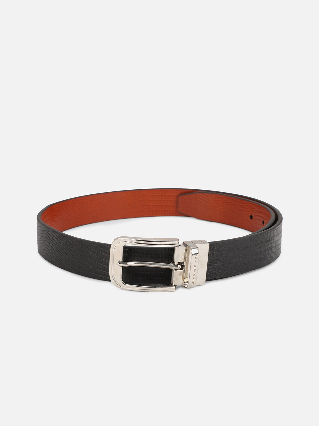 

Louis Philippe Men Black & Brown Textured Reversible Leather Belt