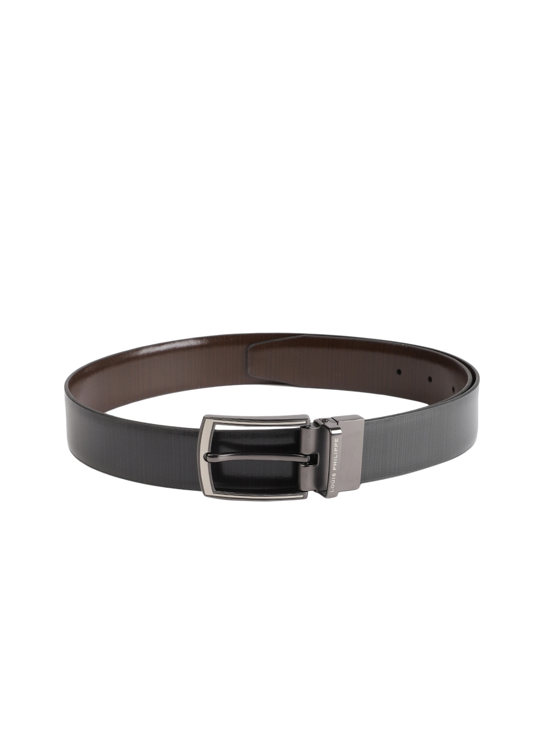 

Louis Philippe Men Black & Brown Textured Reversible Leather Belt