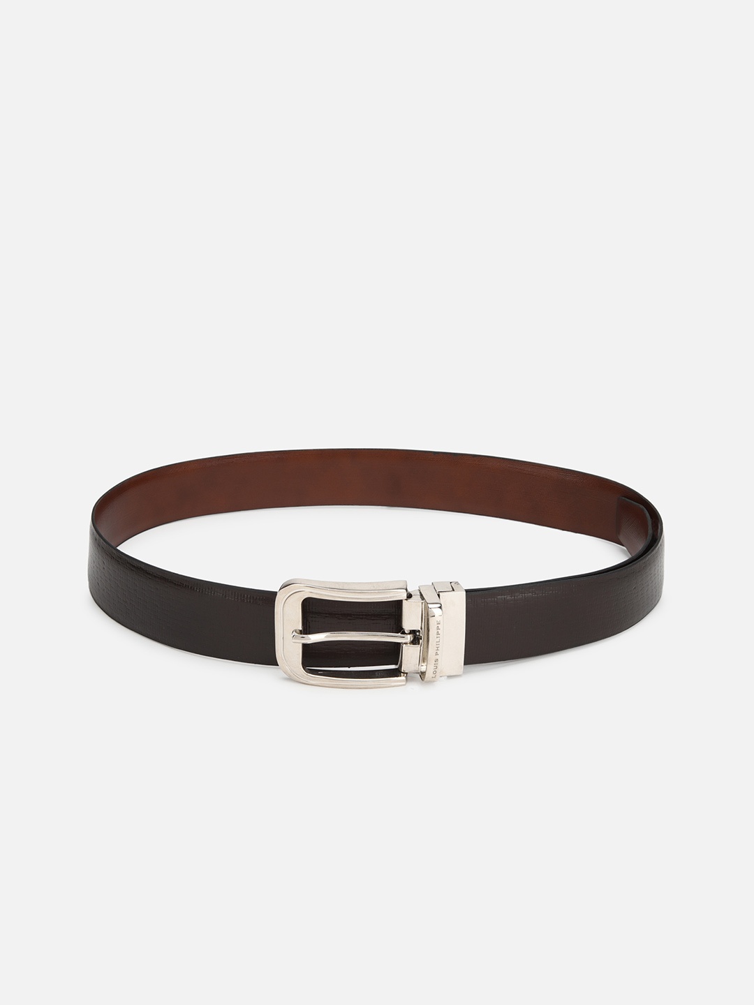 

Louis Philippe Men Brown Reversible Textured Leather Belt
