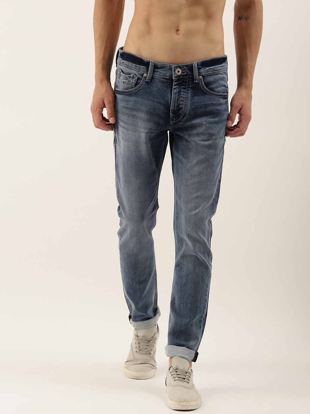 

Flying Machine Men Blue Prince Slim Fit Mid-Rise Clean Look Stretchable Jeans