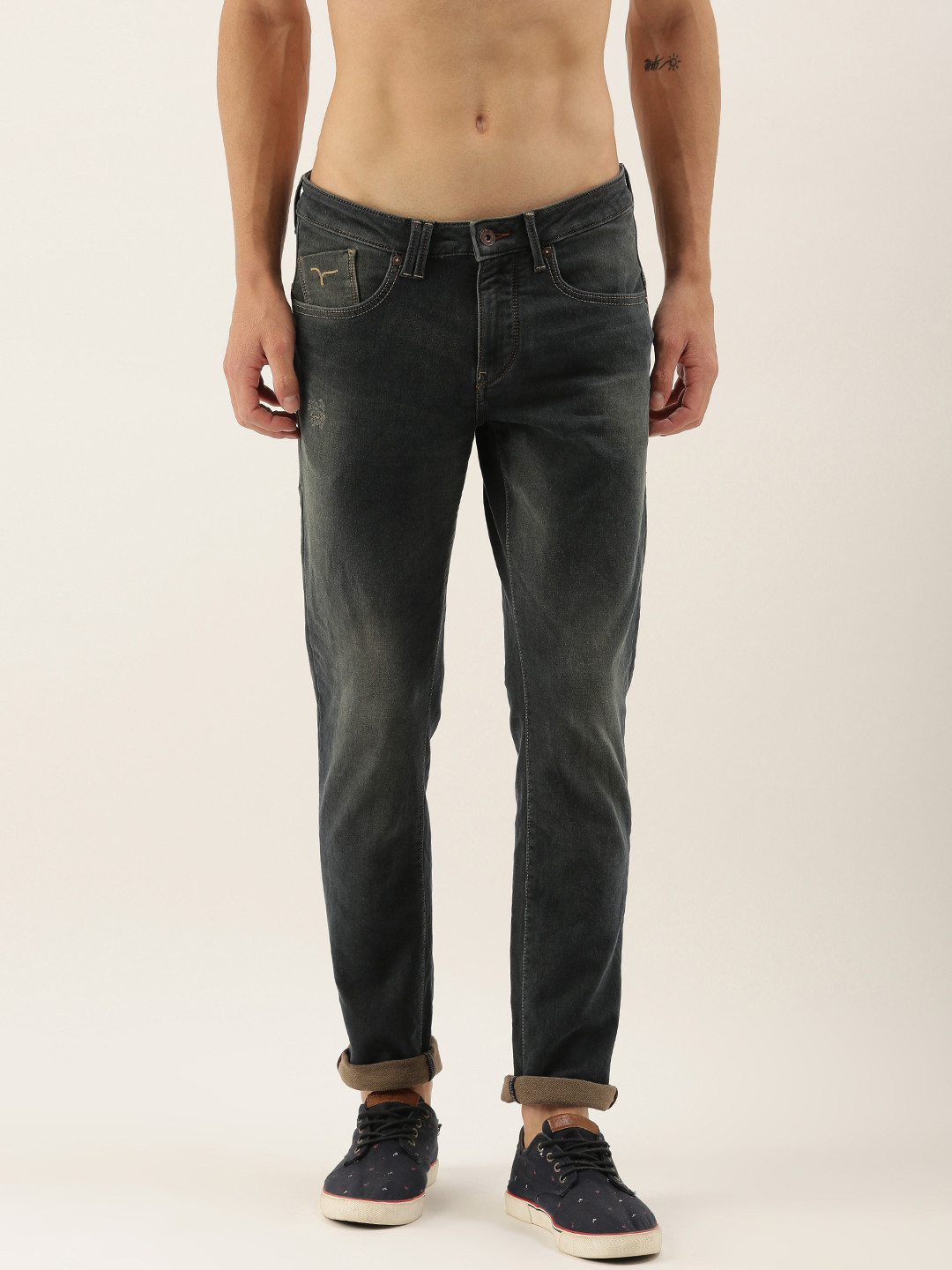 

Flying Machine Men Blue Jackson Skinny Fit Low-Rise Low Distress Stretchable Jeans