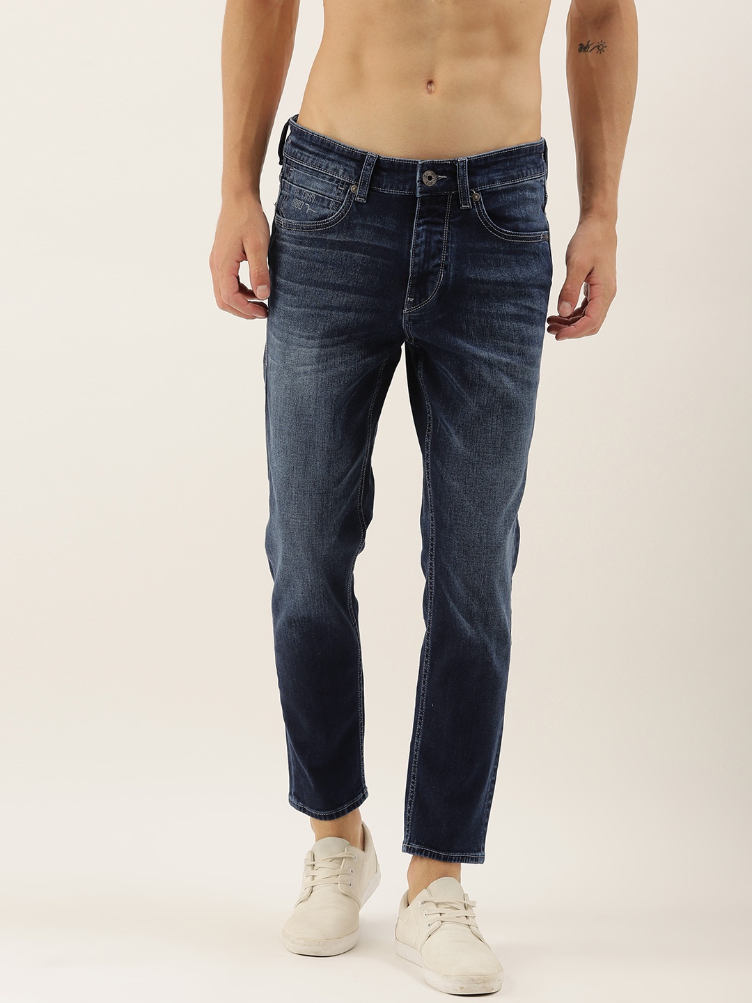

Flying Machine Men Blue MJ Mankle Slim Fit Mid-Rise Clean Look Stretchable Jeans