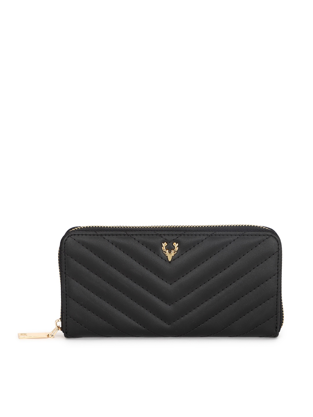 

Allen Solly Women Black Textured Zip Around Wallet