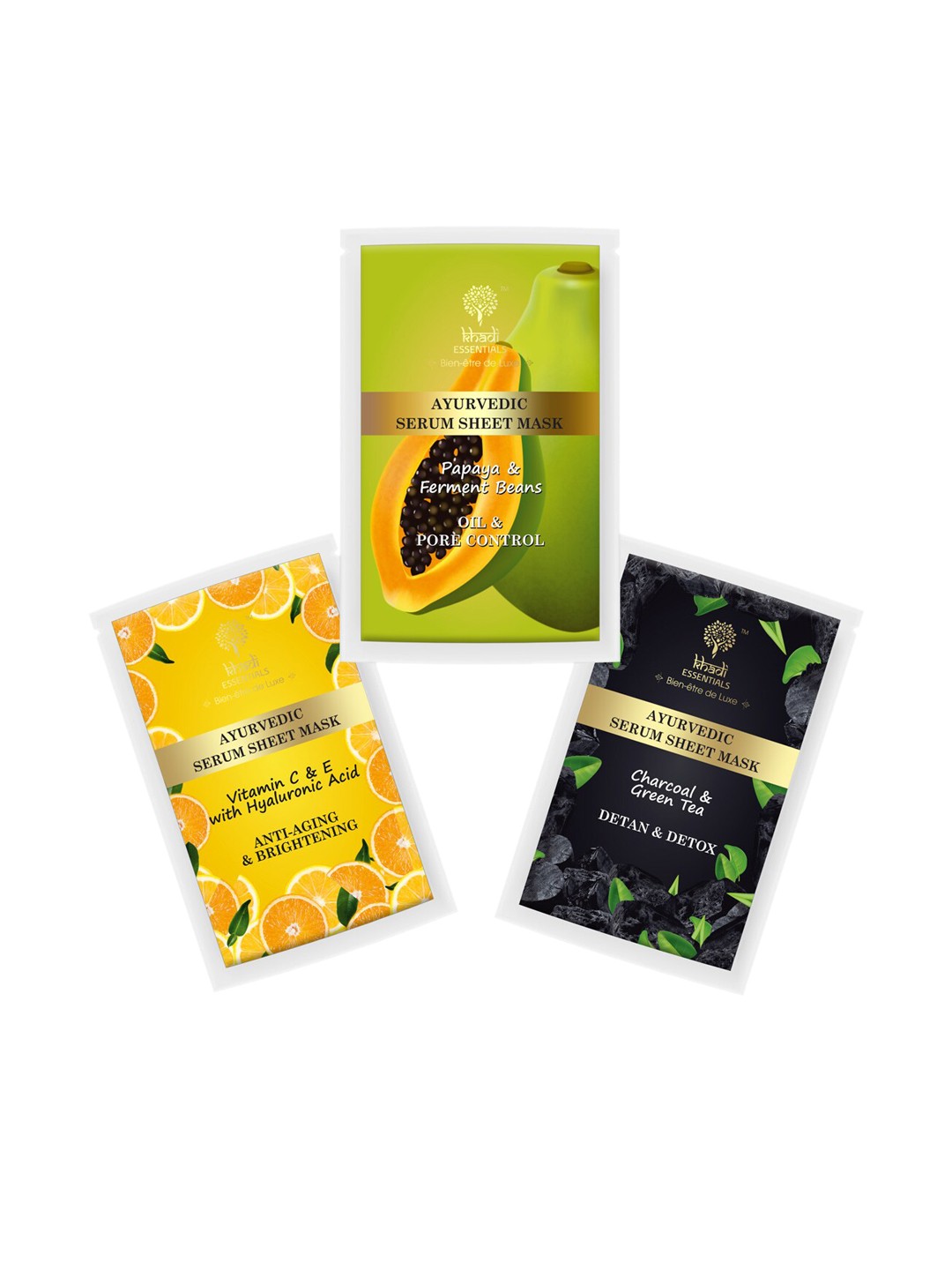 

KHADI ESSENTIALS Set of 3 Anti-Ageing Serum Sheet Mask, Multi