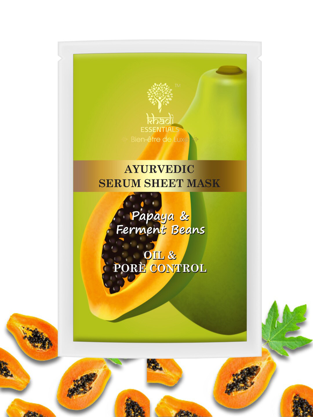 

KHADI ESSENTIALS Set of 4 Papaya & Vit C Serum Sheet Mask, Multi