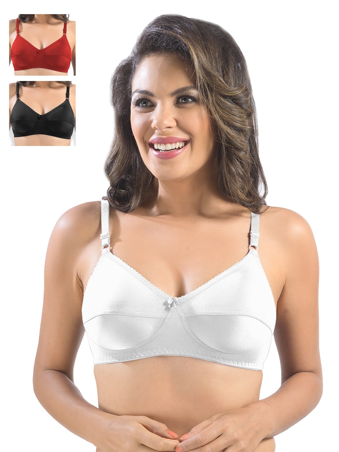 

Sonari Pack of 3 Full-Coverage Bras, White