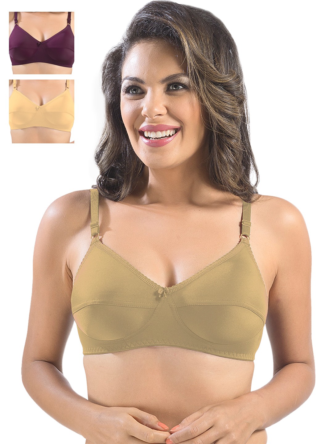 

Sonari Pack of 3 Full-Coverage Bras, Green
