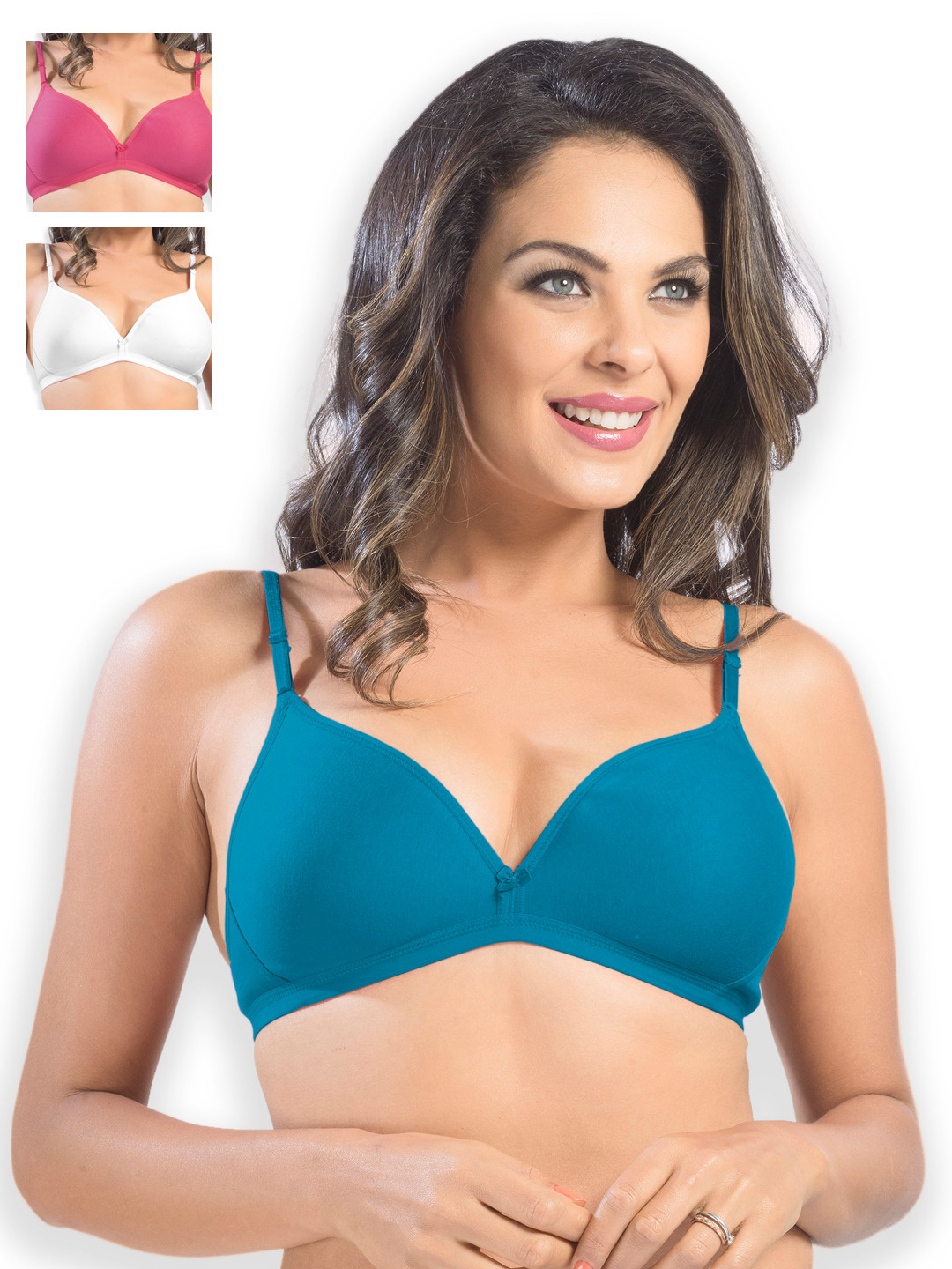 

Sonari Pack of 3 Medium-Coverage Plunge Bras, Blue