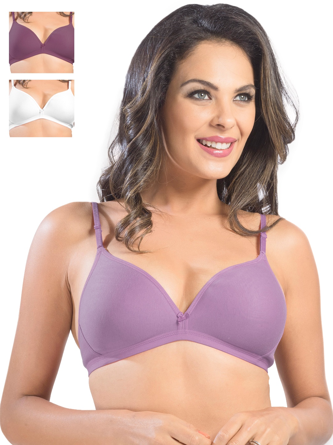 

Sonari Pack of 3 Medium-Coverage Plunge Bras, Lavender