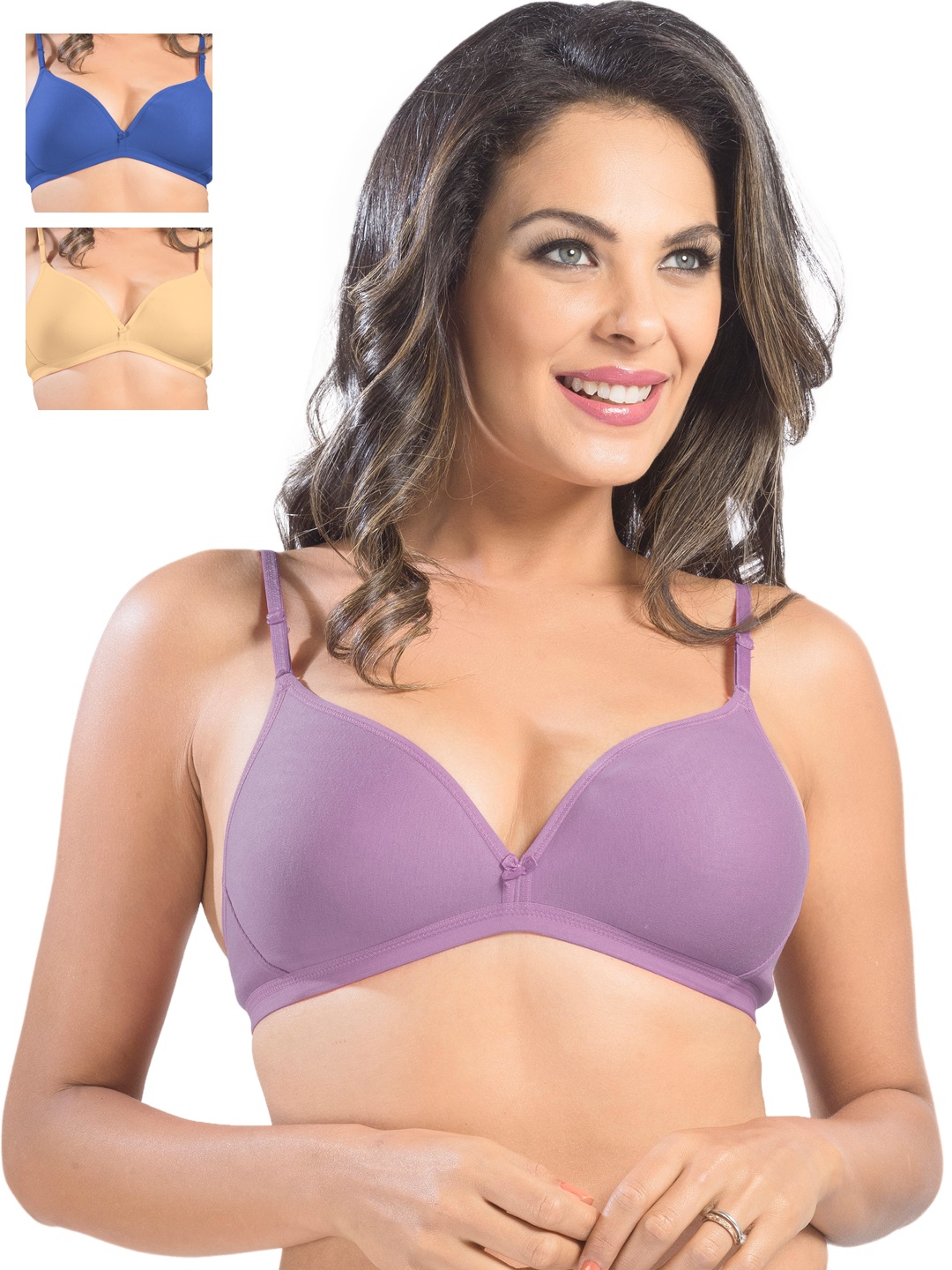 

Sonari Pack of 3 Medium-Coverage Plunge Bras, Lavender