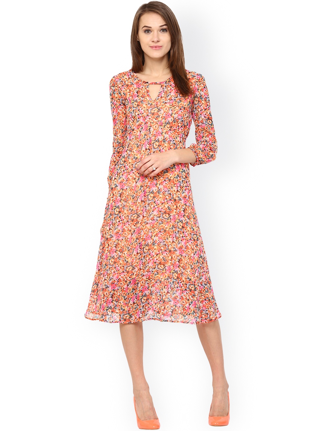 

Harpa Multicoloured Floral Print A-Line Dress, Multi