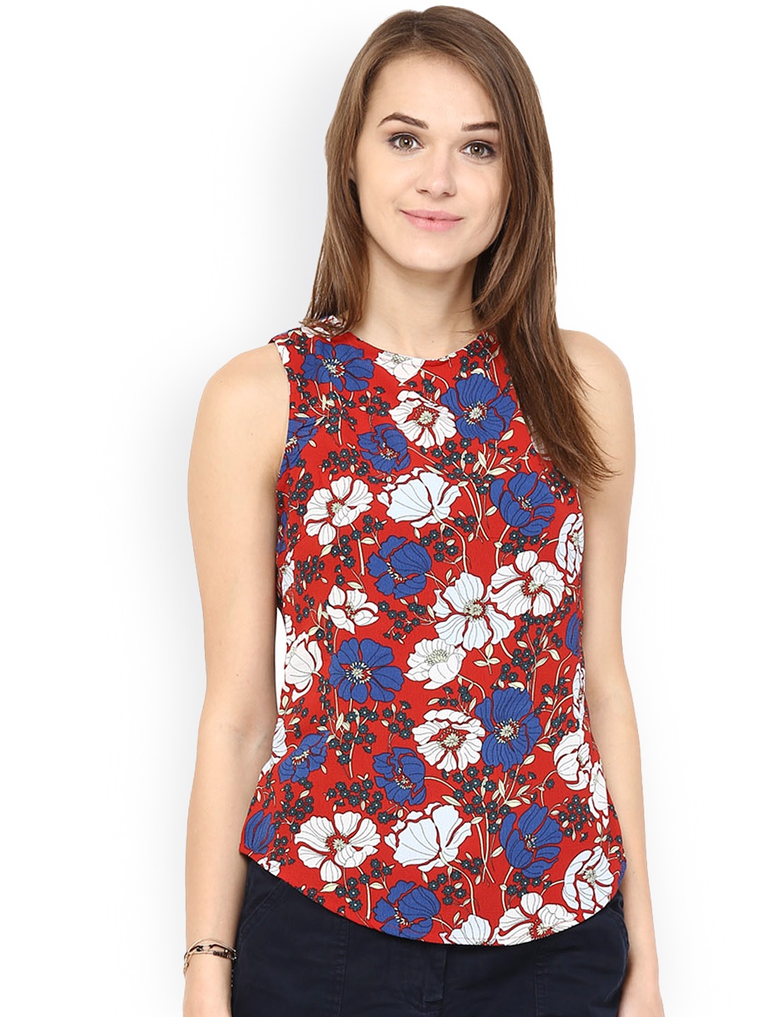 

Harpa Red Floral Print Top