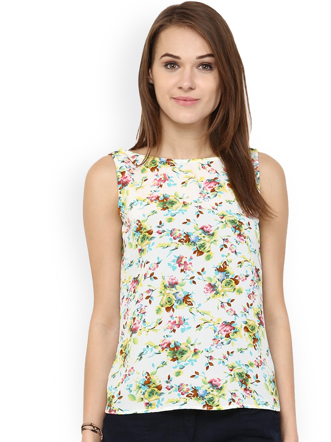 

Harpa Off-White Floral Print Top